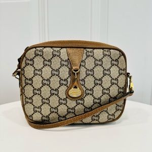 GUCCI PLUS GG Pattern Mini Shoulder Bag PVC Leather Brown ( Vintage)